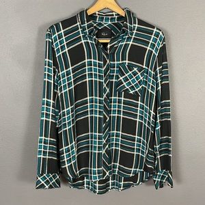 Rails Hunter Midnight Shirt. Cerulean Blue. Size M